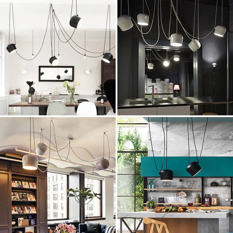 Italian Industrial Flos Black and White LED Lighting pendant light